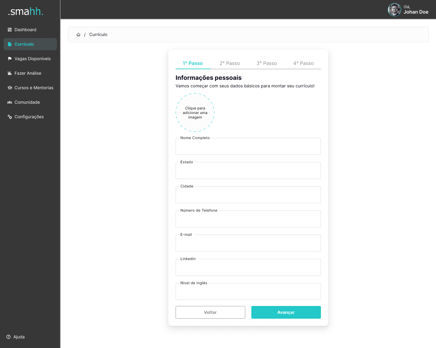 Wizard de Onboarding - Dados Pessoais