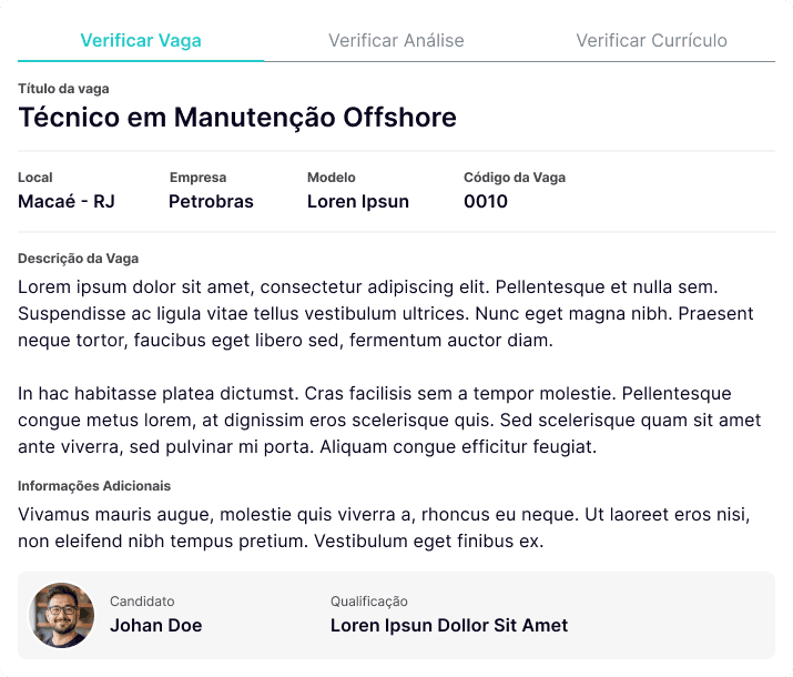 Verificação de Vaga e Candidato