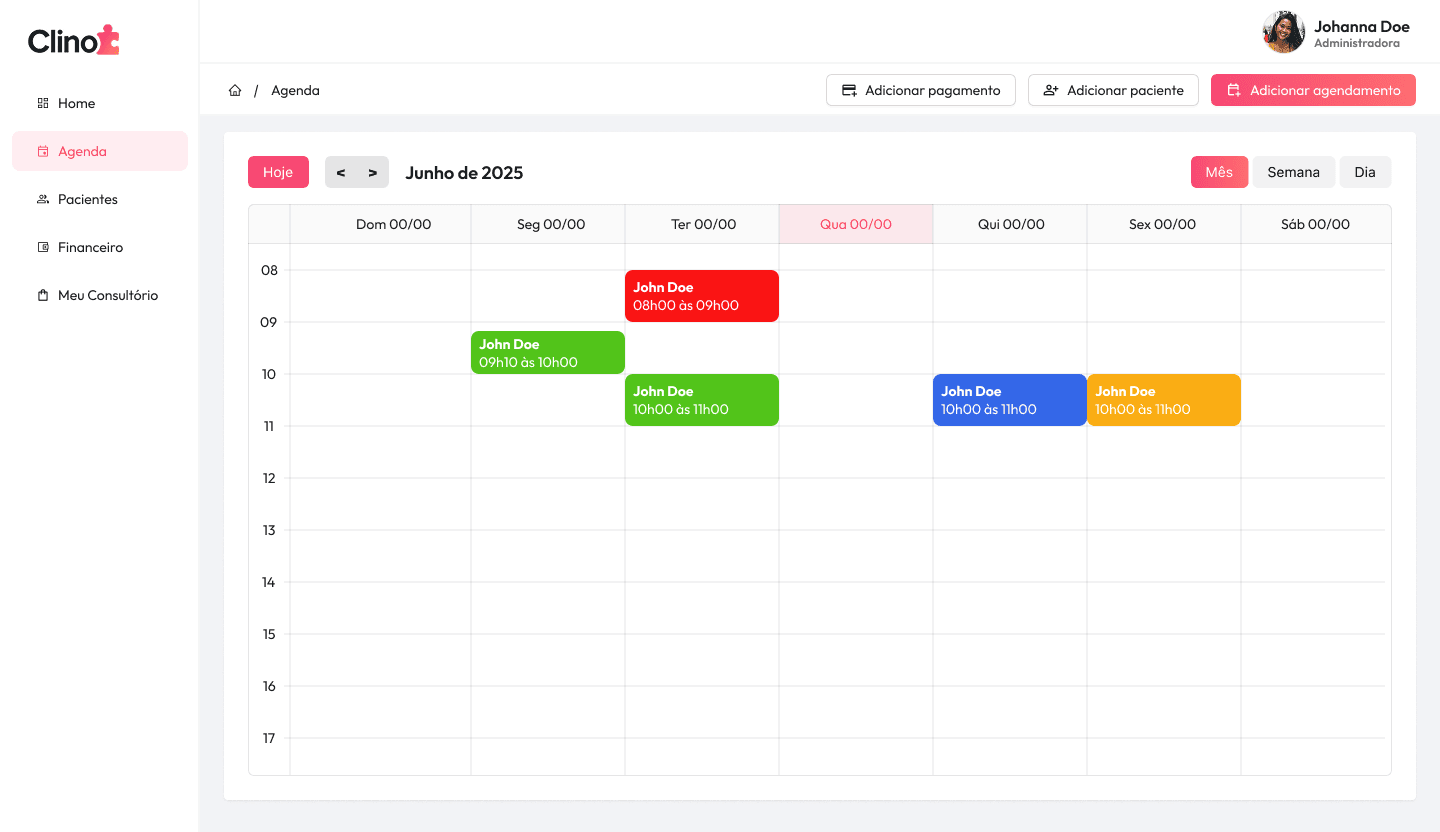 Agenda Clino com Status