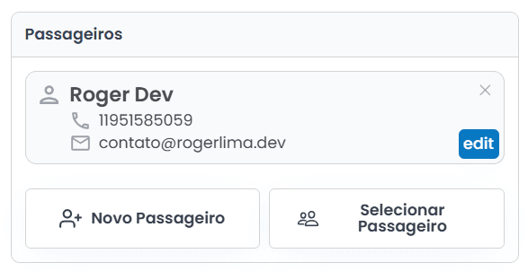Gestão de Dados do Passageiro